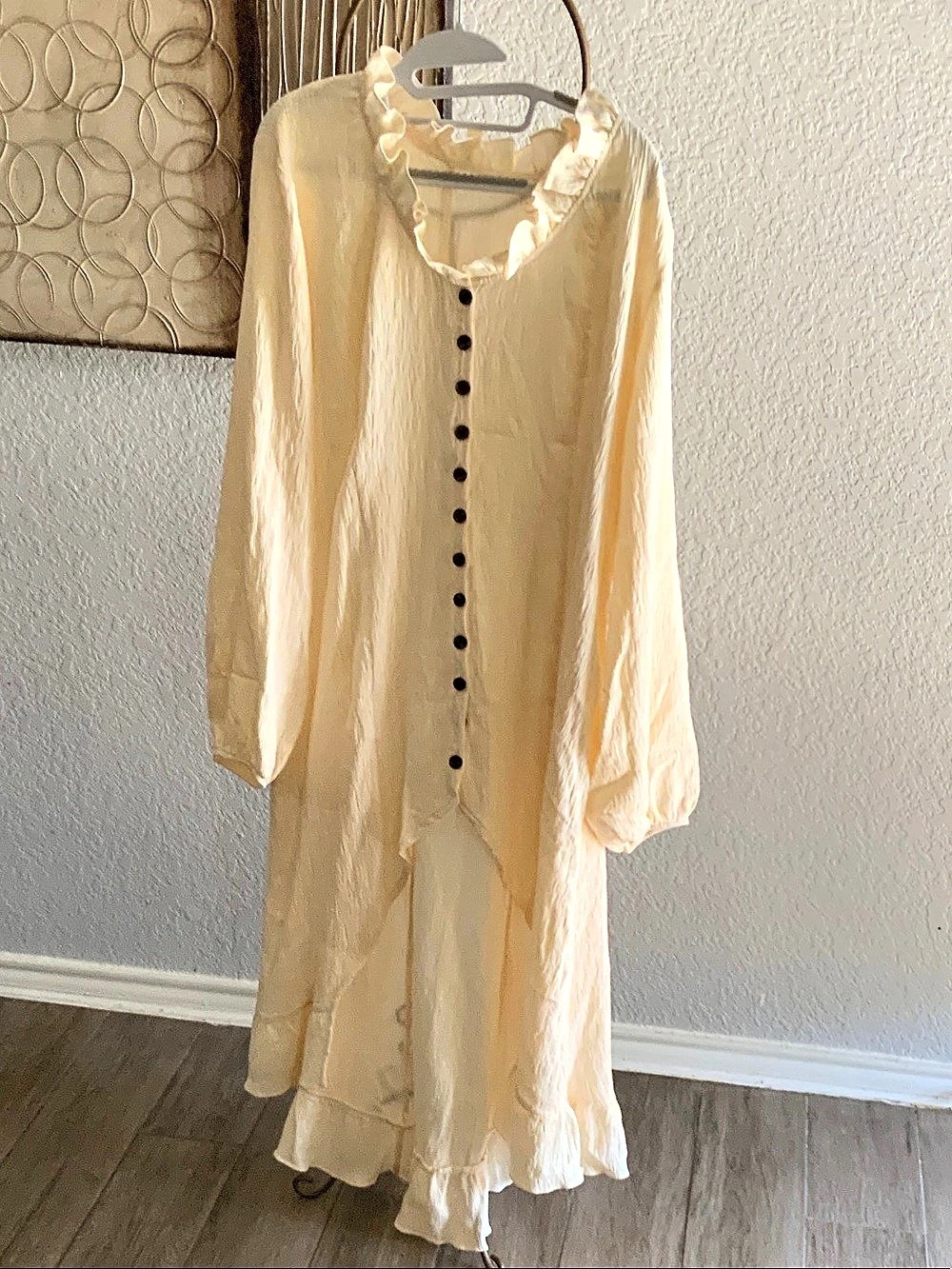 Cream Ruffle Maxi Dress XXL